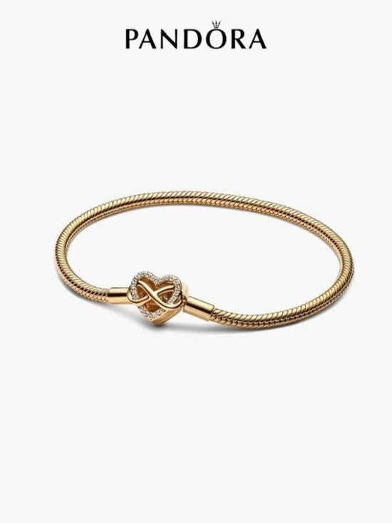 Pandora Jewelry - Pandora Sparkling Infinity Heart Clasp Snake Chain Bracelet